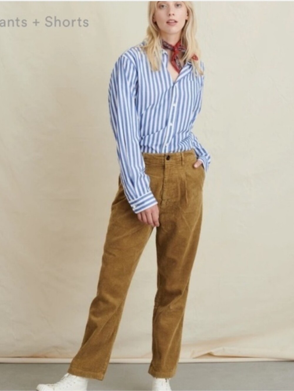 Alex Mill The Boy Pants Wide Wale Rugged Corduroy Trouser Pants Khaki Size 2